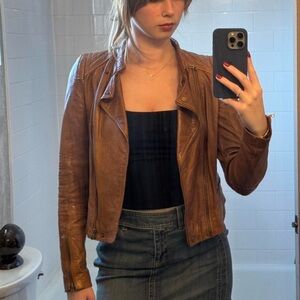 Vintage Women's Brown Leather Jacket